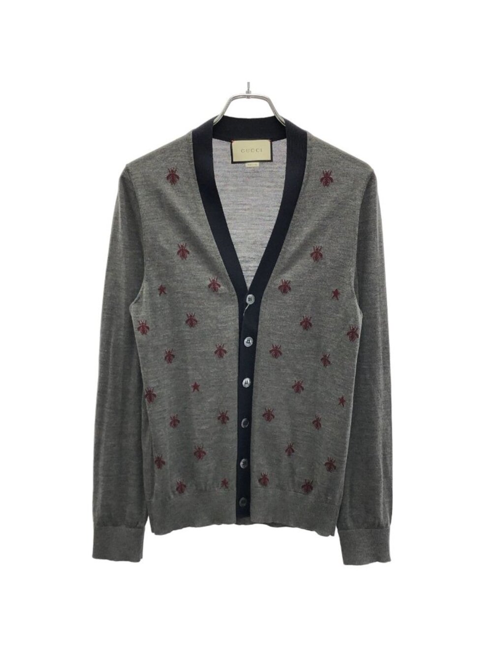 Gucci Bee Star Knit Cardigan Gray